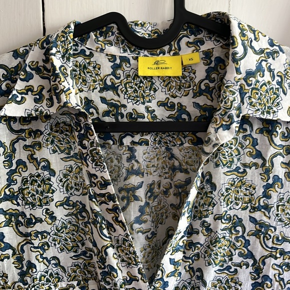 ROLLER RABBIT GUY SHIRT COTTON BLOCK PRINT XS - Picture 2 of 4